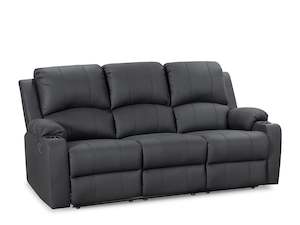 Preorder: Marton Manual 3 Seater Recliner Sofa - Black