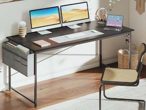 Desks: Cayden 160cm Computer Desk with Storage Bag - Black