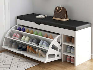 Shoe Cabinets: Gannet Shoe Rack Storage Cabinet 3 Layer - White + Black