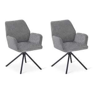 On Sale: Jett Swivel Dining ArmChairs - Set of 2 - Grey