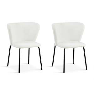On Sale: Blair Teddy Fabric Dining Chair - Set of 2 - White