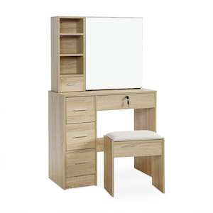 Block Promotion 2: Carnation Dressing Table with Drawers Set - Oak
