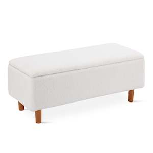 Block Promotion 2: Theodore Storage Ottoman Bench - White