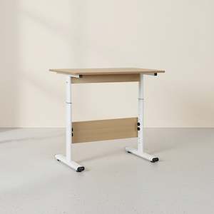 Hector 80cm Height-Adjustable Computer Desk - Maple + White