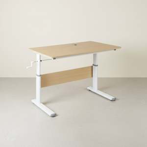 Office: Lucas 120cm Manual Standing Desk - Maple + White