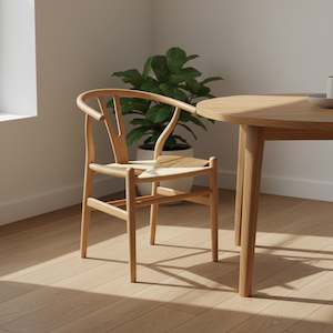 Nathan Wishbone Replica Dining Chair – Set of 2 – Natural