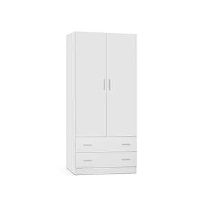 Bram 2 Door Wardrobe with 2 Drawers - White