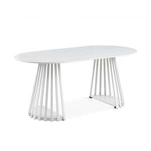 Kieran Oval Dining Table 180 x 90cm - White