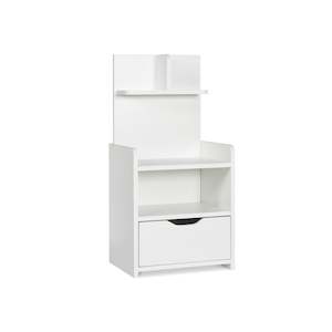 VIVIAN Bedside Table with Shelves - White