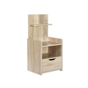 VIVIAN Bedside Table with Shelves - Oak