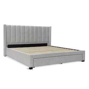 Hogan Super King Bed Frame with Storage - Light Grey