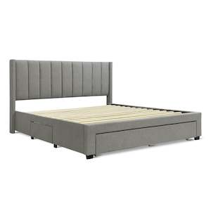 Hopkins Super King Bed Frame with Storage - Light Grey