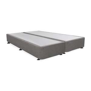 King Beds: Vinson Fabric King Split Bed Base - Grey