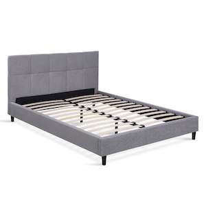 Double Beds: Nora Double Bed Frame - Light Grey