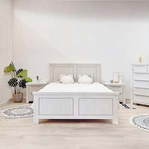 Lincoln Solid Wood Queen Bed Frame - White