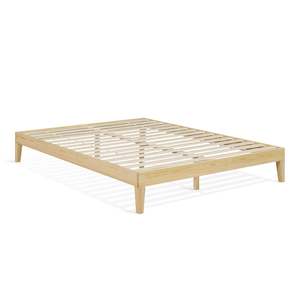 Queen Beds: Creise Queen Wooden Bed Frame - Light Oak