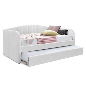 Majura Single Trundle Bed Frame - Cream