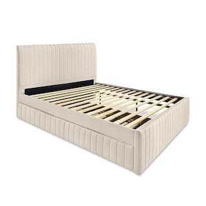 Tasman Queen with Single Trundle Bed Frame - Oat