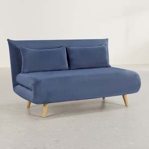 Instock: Hastings 2 Seater Fold-Out Sofa Bed - Navy Blue