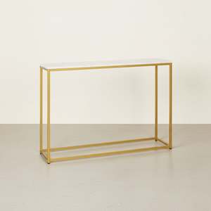 Instock: Nimbus Console Table - White Marble Look