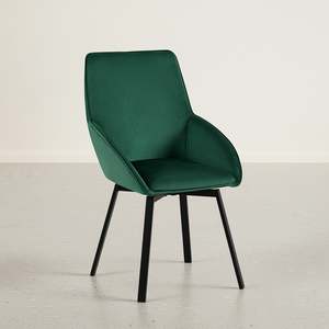 Dining Chairs: Everlow Swivel Velvet Dining Chair - Set of 2 - Green