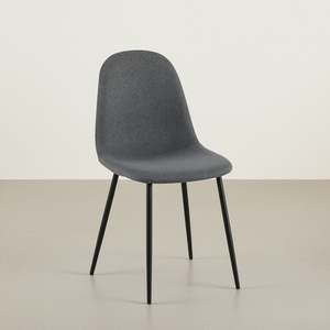 Dining Chairs: Arlo Linen Dining Chair - Set of 4 - Dark Grey