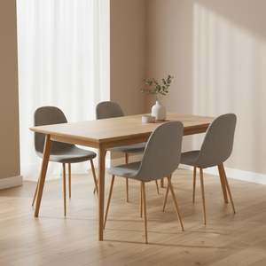 Arlo Linen Dining Chair - Set of 4 - Light Grey