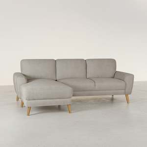 Luno 3 Seater Sofa with Left Facing Chaise - Beige
