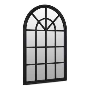 On Sale: Lattice Arched Wooden Mirror 120cm - Black