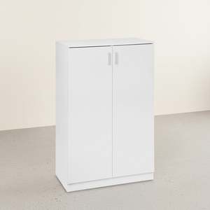 Nesto 2 Door Shoe Cabinet Storage Rack - White