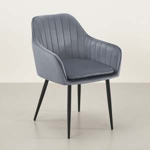 Homepage Sale 6: Adelaide Velvet Dining Chairs - Set of 2 - Dark Grey