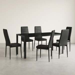 Homepage Sale 6: Samuel 7 Piece 1.6m Dining Set – Black