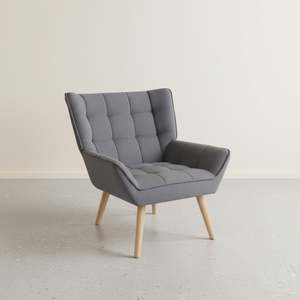Homepage Sale 13: Amelia Rubberwood Armchair - Dark Grey