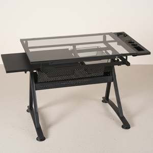 Office: Oliver Height Adjustable Drafting Table - Black