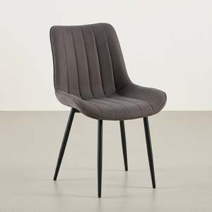 Kivo Linen Dining Chair - Set of 4 - Dark Grey
