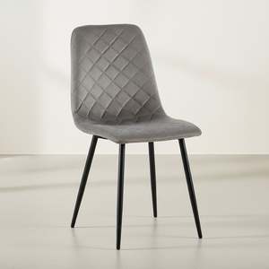 Fika Velvet Dining Chair - Set of 4 - Grey