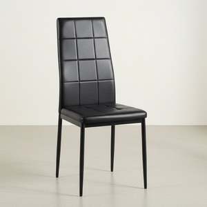 Mauro PU Leather Dining Chair - Set of 4 - Black