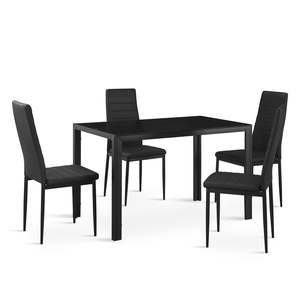 Dining Tables: Samuel 5 Piece 1.2m Dining Set - Black