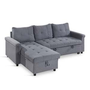 Sofa Beds: Murphy 3 Seater Sofa Bed with Storage - Dark Grey