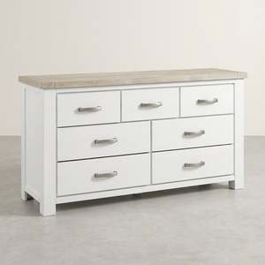 Block Promotion 2: Aurora Solid Wood 7 Drawer Dresser - White