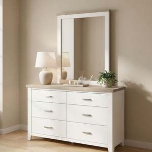 Block Promotion 2: Aurora Solid Wood Mirror - White