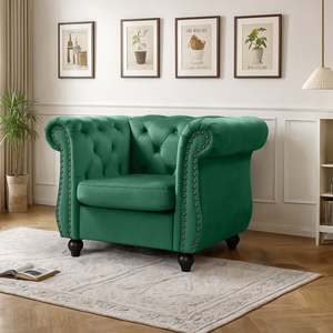 Block Promotion 3: Emily Velvet  Occasional Chair - Green