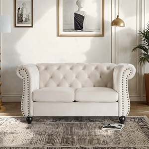 Emily Velvet 2 Seater Sofa - Ivory