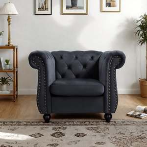 Block Promotion 3: Emily Velvet Occasional Chair - Black