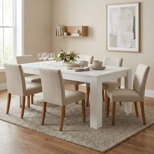 Azar Dining Table Rectangle 180 x 90cm - White