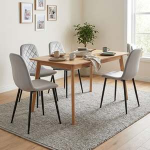 Homepage Sale 13: Sera Velvet Dining Chair - Set Of 4 - Light Grey