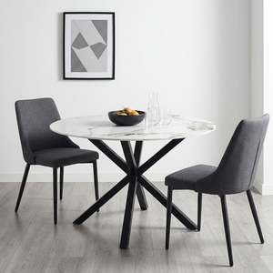 Homepage Sale 13: Vento Sintered Stone Round Dining Table 120x78cm - Snow White