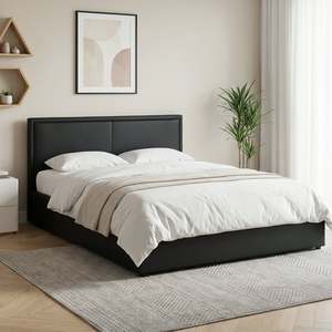 Panelux Queen Gas Lift Bed Frame - Black
