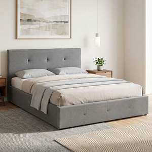 Tuffora Queen Gas Lift Bed Frame – Light Grey