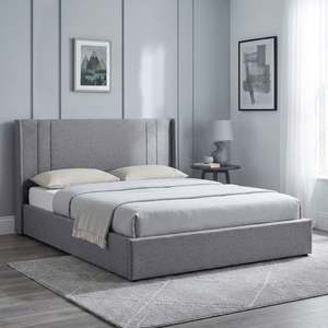 Products: Arvya Queen Gas Lift Bed Frame – Light Grey